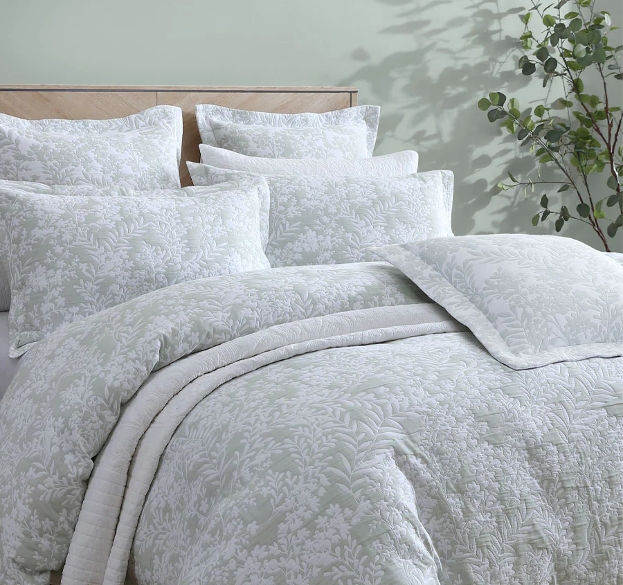 Quinn Quilt Cover Set Range Sage - Image 4