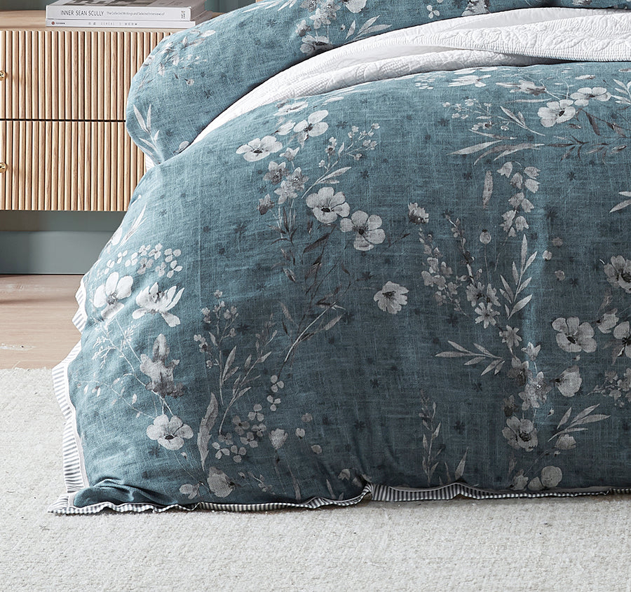 Samaria Quilt Cover Set Range Teal - Image 3