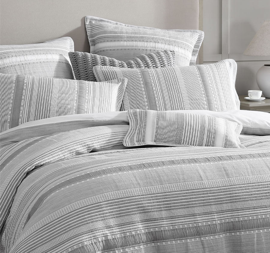 Sinclair Quilt Cover Set Range Silver - Image 4