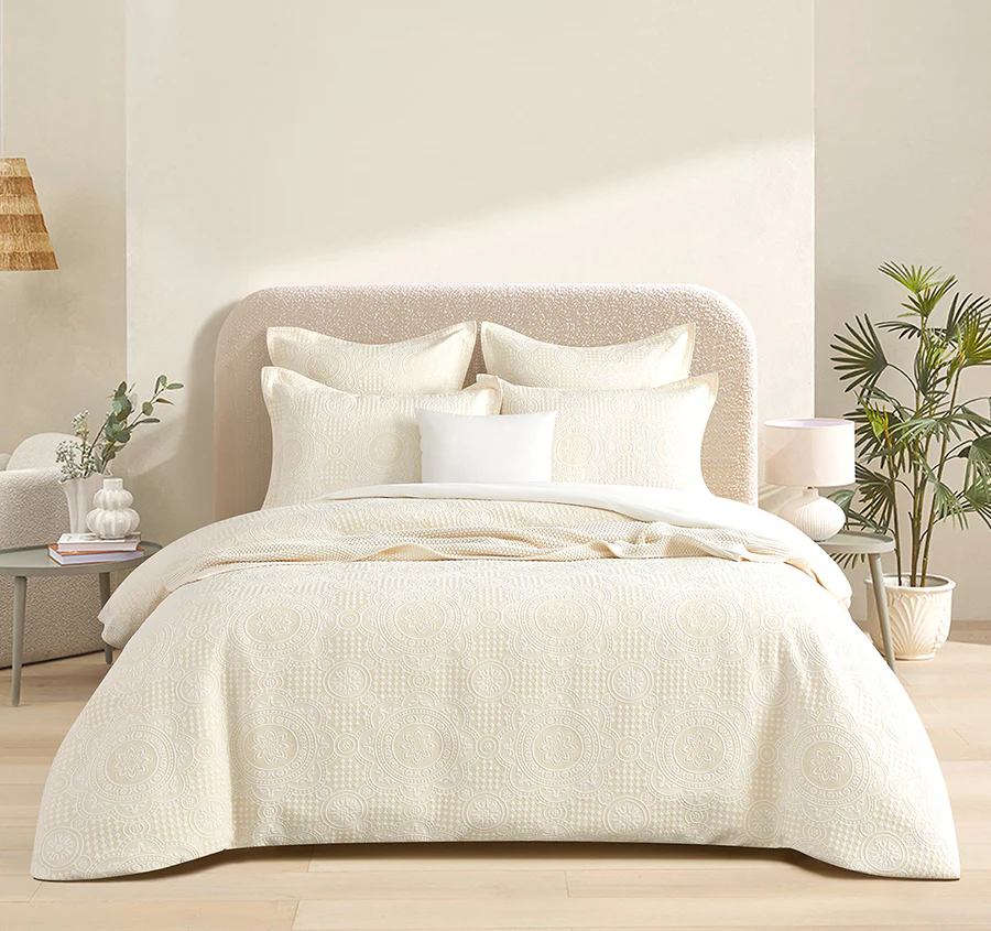 Dakota Quilt Cover Set Range Beige
