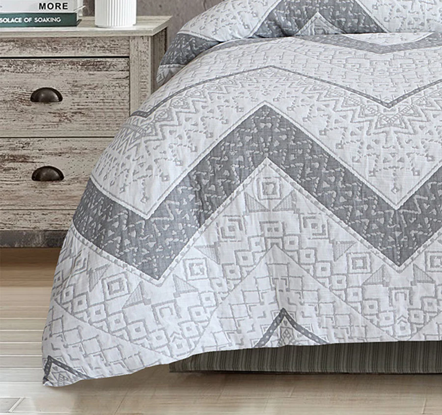 Indie Quilt Cover Set Range White and Silver - Image 3
