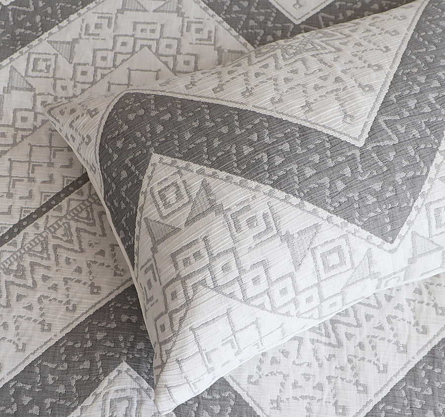 Indie Quilt Cover Set Range White and Silver - Image 4