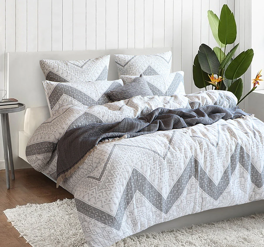 Indie Quilt Cover Set Range White and Silver - Image 5