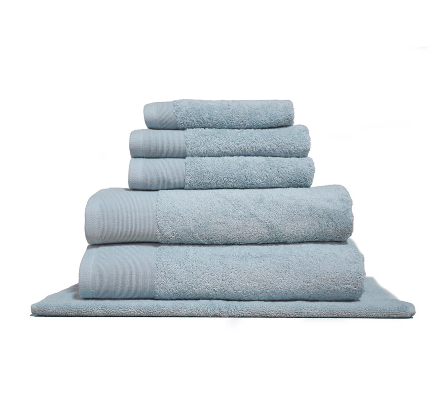 Vida Organic 630GSM Bath Towel Range Powder Blue - Image 3