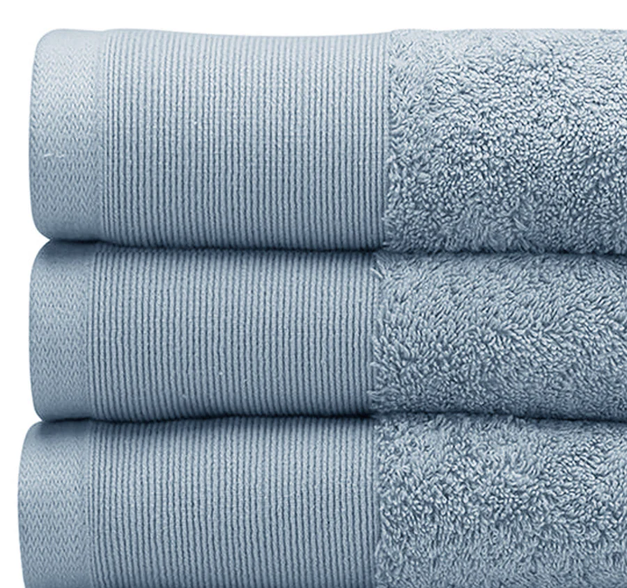 Vida Organic 630GSM Bath Towel Range Powder Blue - Image 4