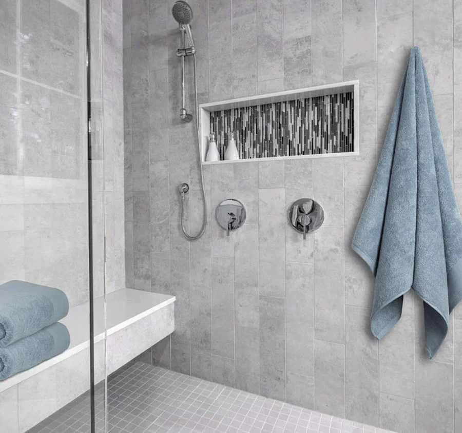 Vida Organic 630GSM Bath Towel Range Powder Blue - Image 5