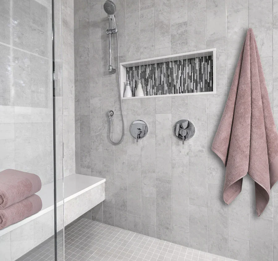 Vida Organic 630GSM Bath Towel Range Soft Pink - Image 5