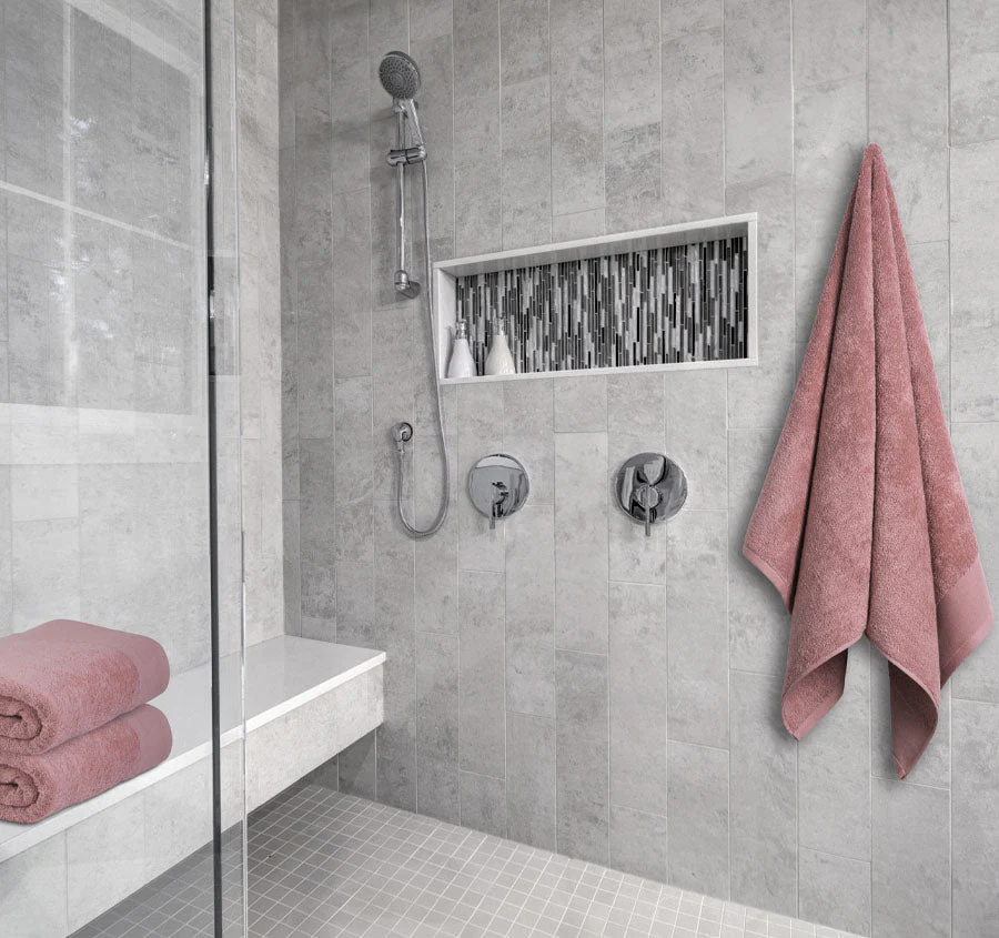 Vida Organic 630GSM Cotton Bath Towel Range Pink - Image 5