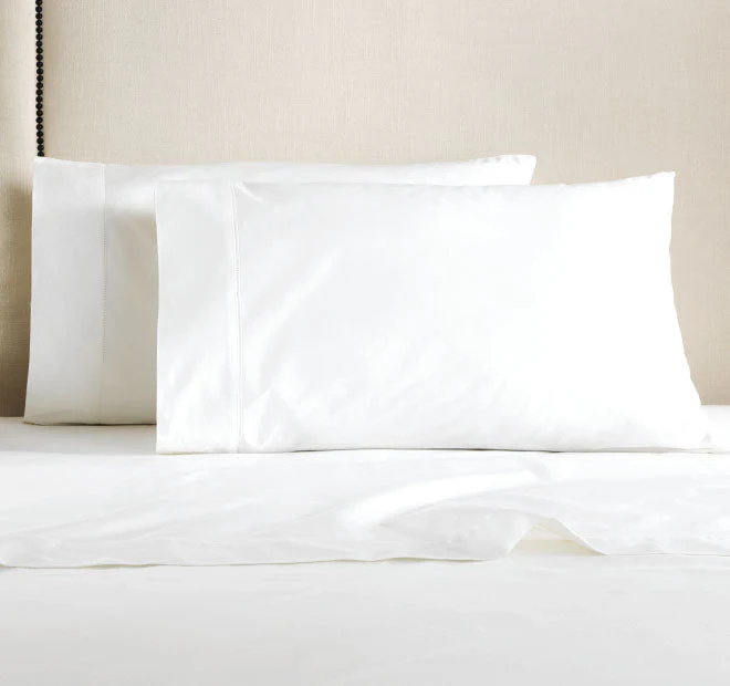 Hotel Luxury 1000THC Cotton Sateen King Pillowcase Pair Snow