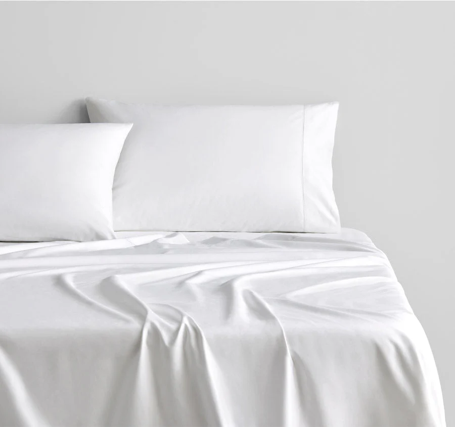 Hotel Luxury 1000THC Cotton Sateen Mega Sheet Set Range Snow