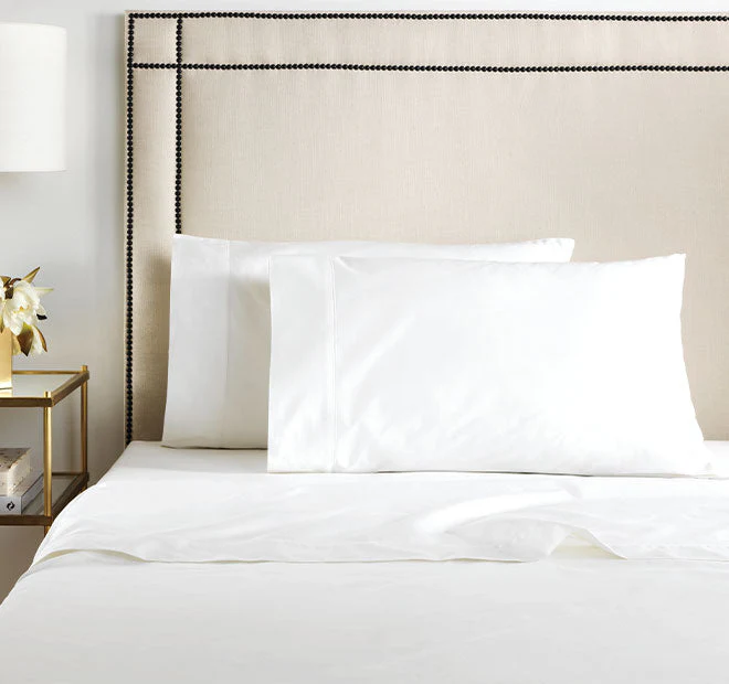 Hotel Luxury 1000THC Cotton Sateen Standard Pillowcase Pair Snow