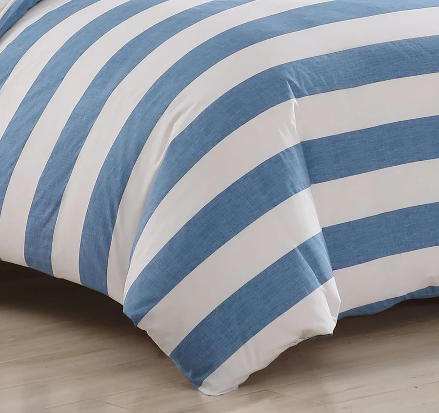 Awning Stripe Quilt Cover Set Range Blue - Image 3