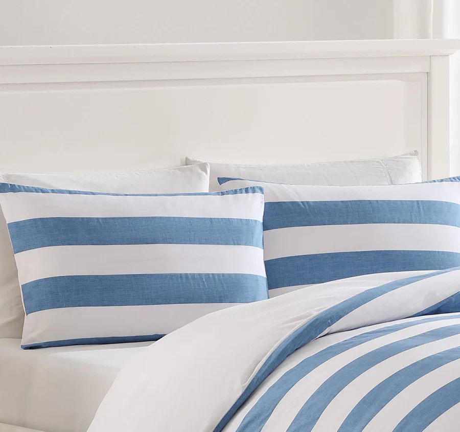 Awning Stripe Quilt Cover Set Range Blue - Image 4