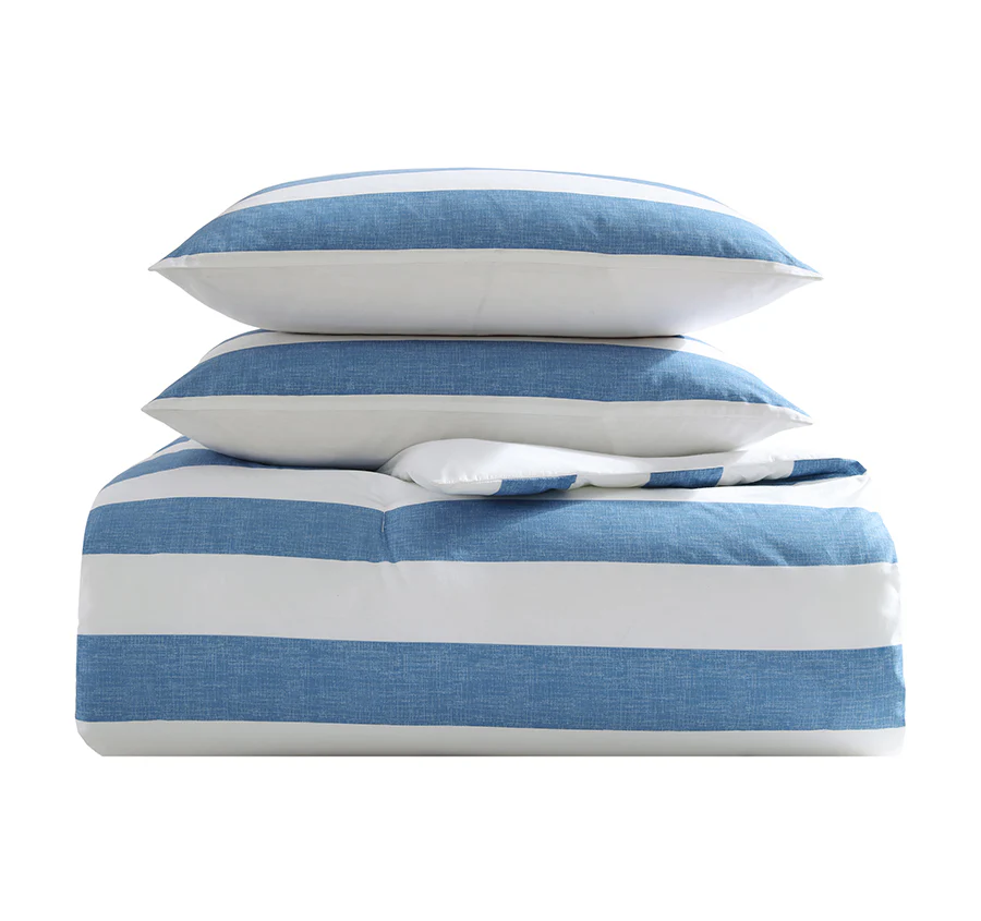 Awning Stripe Quilt Cover Set Range Blue - Image 5