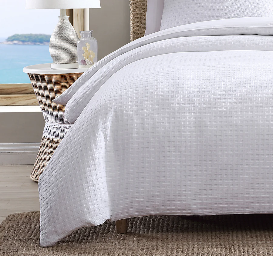 Basket Weave Quilt Cover Set Range White - Image 3