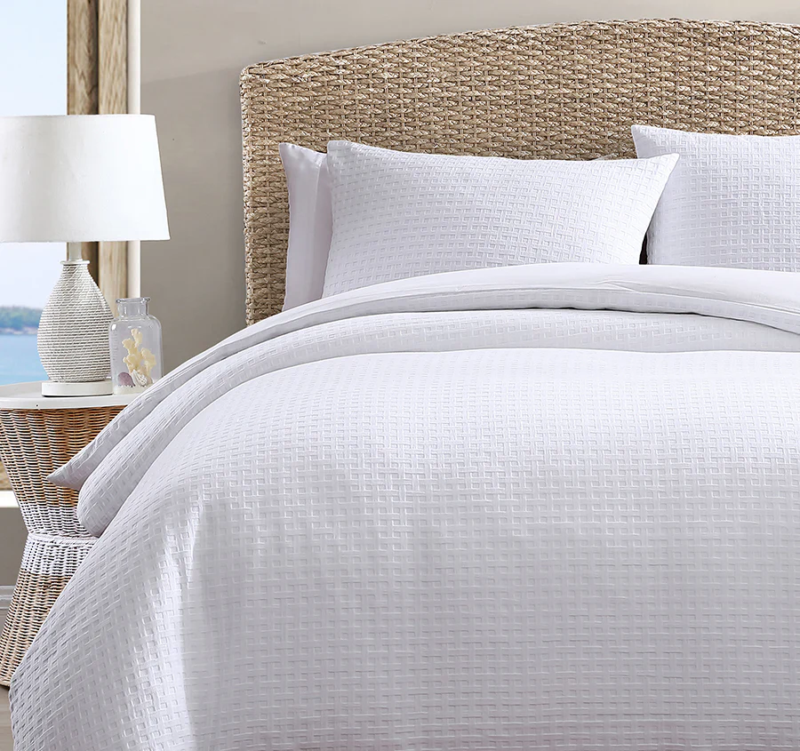 Basket Weave Quilt Cover Set Range White - Image 5