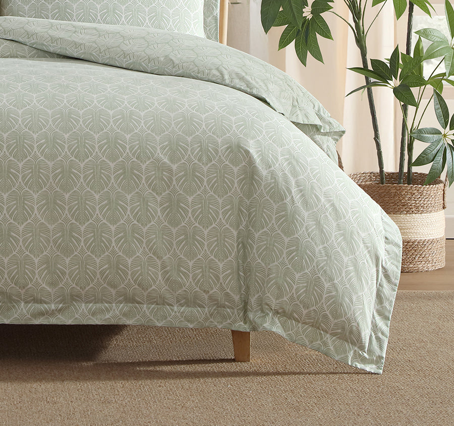 Line Palms Quilt Cover Set Range Green - Image 3