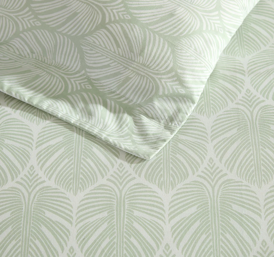 Line Palms Quilt Cover Set Range Green - Image 5