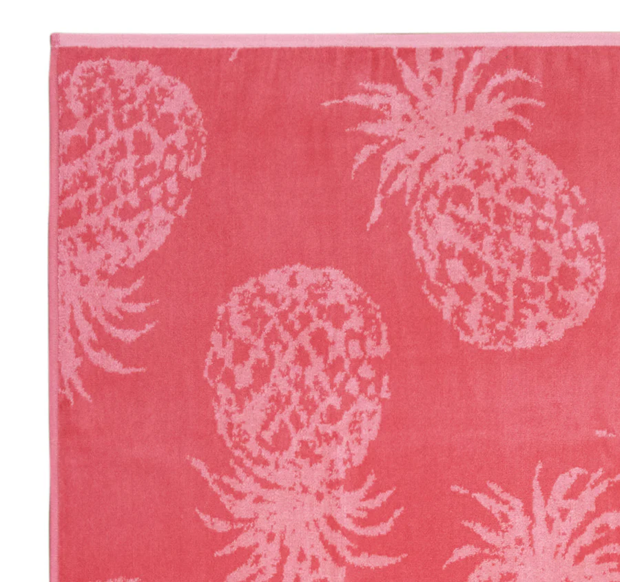 Pineapple Passion 91x173cm Beach Towel Coral and Peach - Image 2