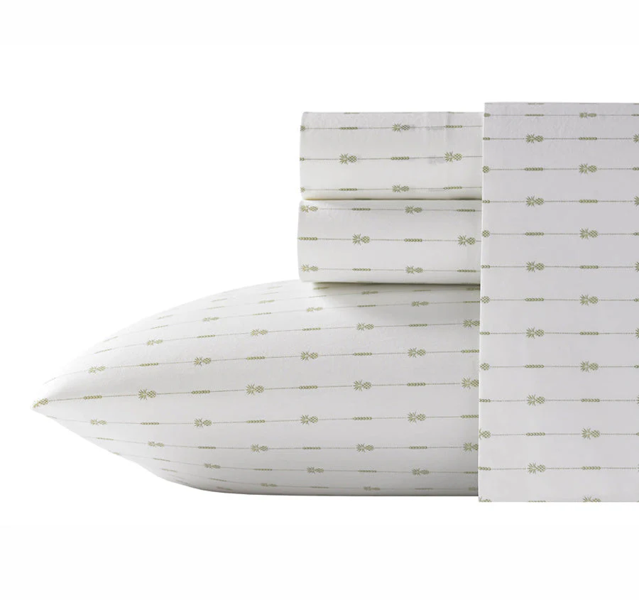 Pineapple Stripe Sheet Set Range Palm Green - Image 3