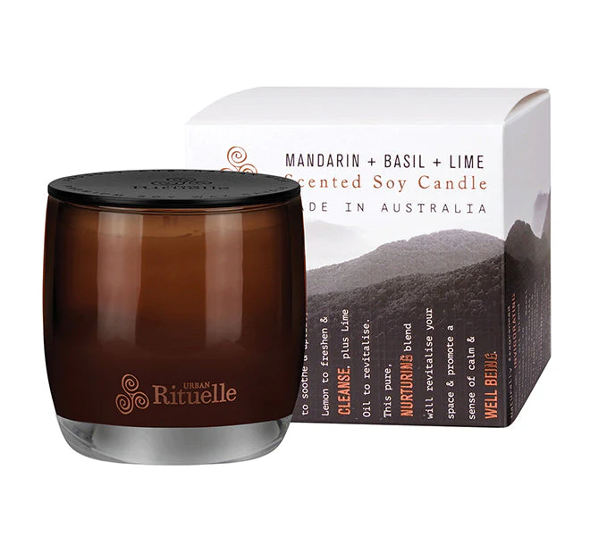 Equilibrium 140g Mini Soy Candle Mandarin with Basil and Lime