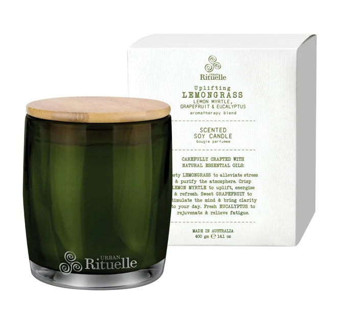 Flourish Organics 400g Scented Soy Candle Lemongrass