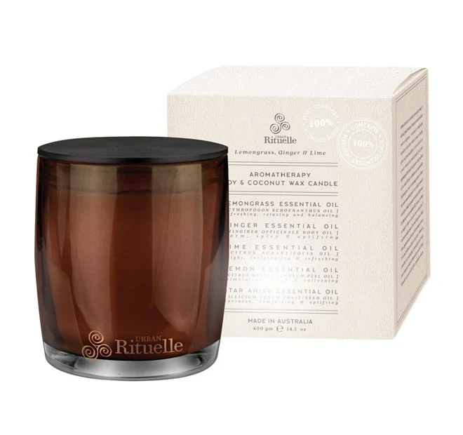 Natural Remedy 400g Candle Lemongrass with Ginger and Lime
