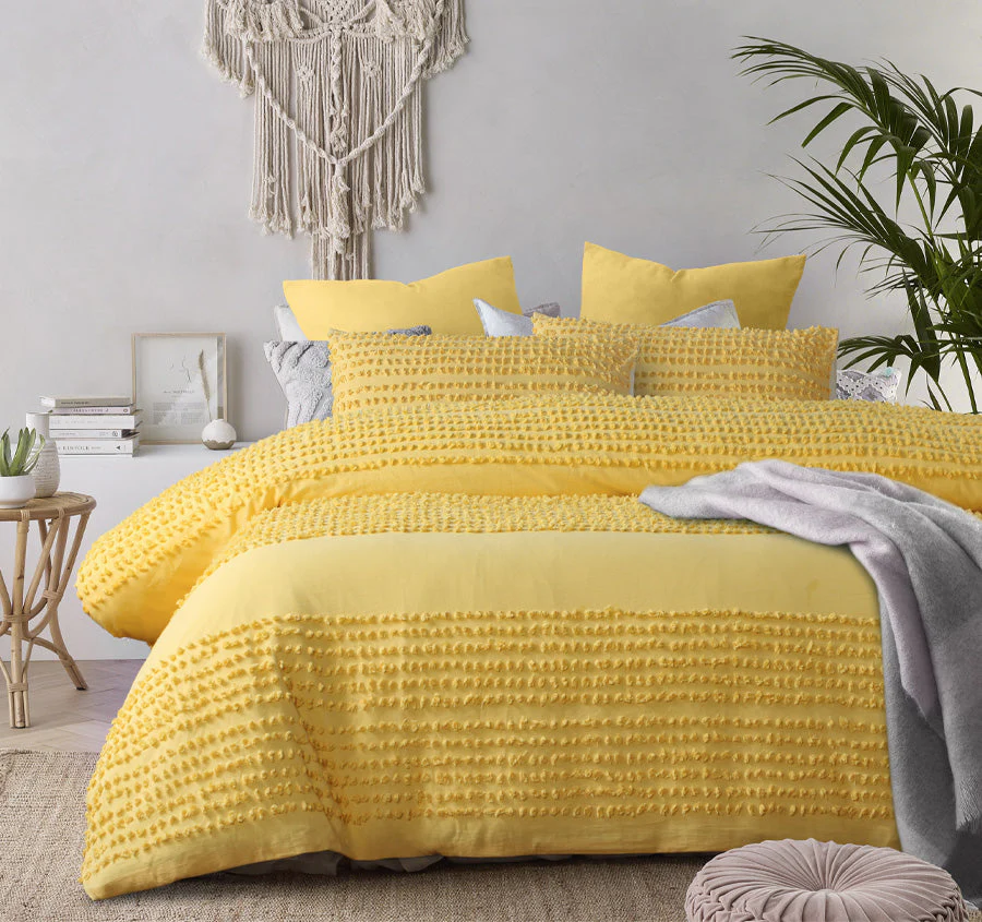 Betty Quilt Cover Set Range Banana Cream
