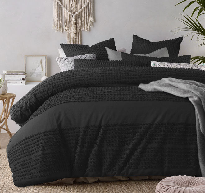 Betty Quilt Cover Set Range Black