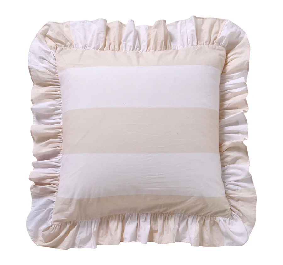 Candy Ruffle European Pillowcase Natural