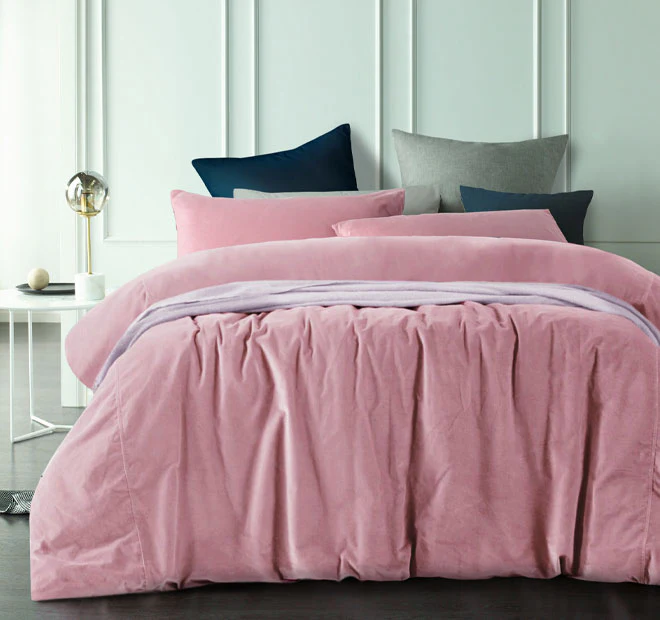 Cotton Velvet European Pillowcase Smokey Rose - Image 3