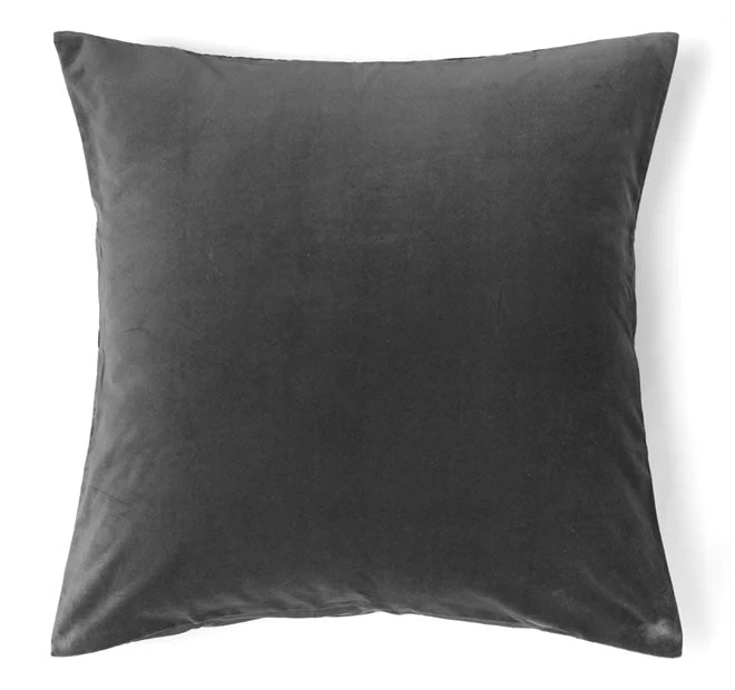 Cotton Velvet European Pillowcase Storm Grey