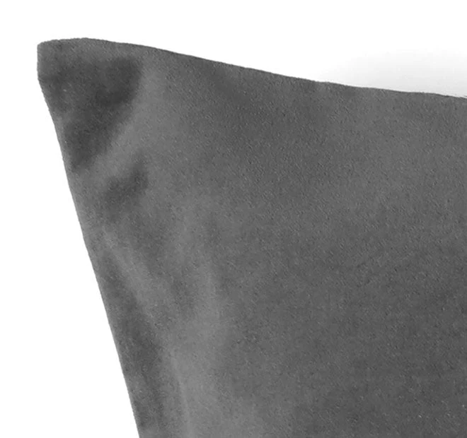 Cotton Velvet European Pillowcase Storm Grey - Image 2