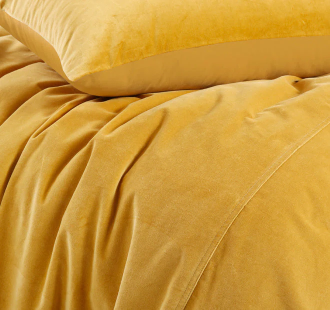 Cotton Velvet Quilt Cover Set Range Gold Harmony - Image 2