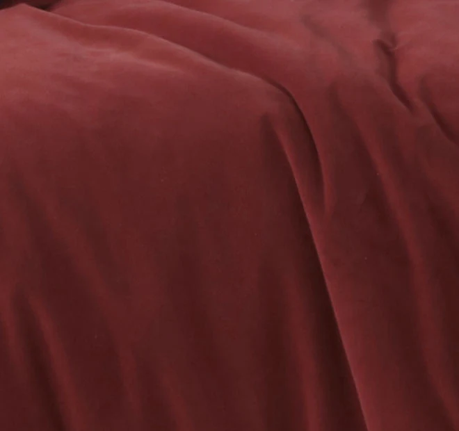 Cotton Velvet Quilt Cover Set Range Rouge - Image 2