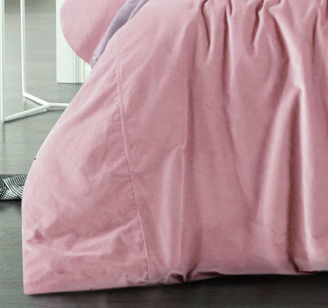 Cotton Velvet Quilt Cover Set Range Smokey Rose - Image 3