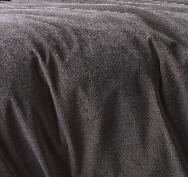 Cotton Velvet Quilt Cover Set Range Storm Grey - Image 2