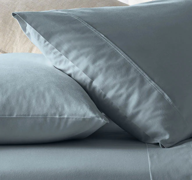 Eucalyptus Cotton Sheet Set Range Mirage Blue - Image 4