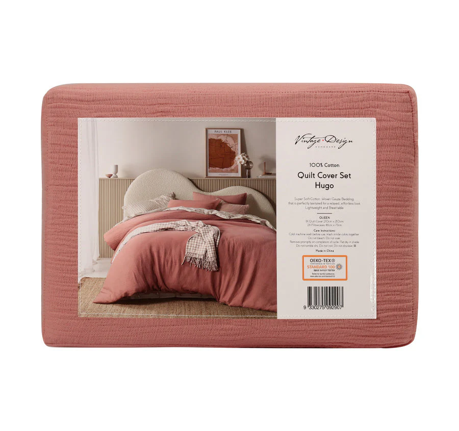 Hugo Quilt Cover Set Range Clay - Image 6