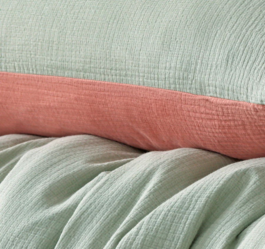Hugo Reversible Quilt Cover Set Range Sage and Clay - Image 3