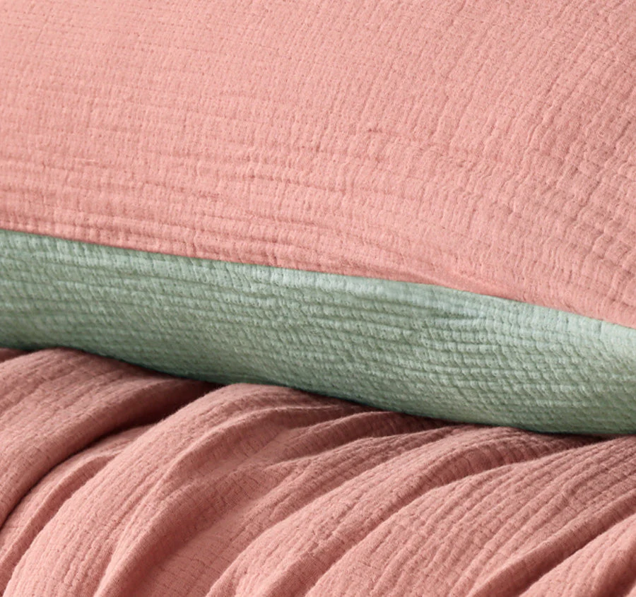 Hugo Reversible Quilt Cover Set Range Sage and Clay - Image 4