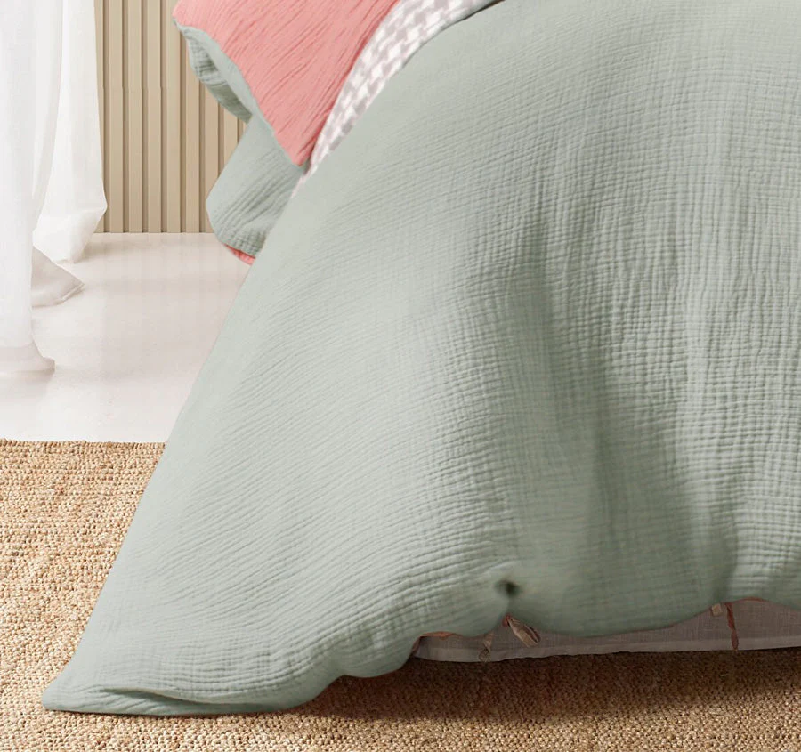 Hugo Reversible Quilt Cover Set Range Sage and Clay - Image 5