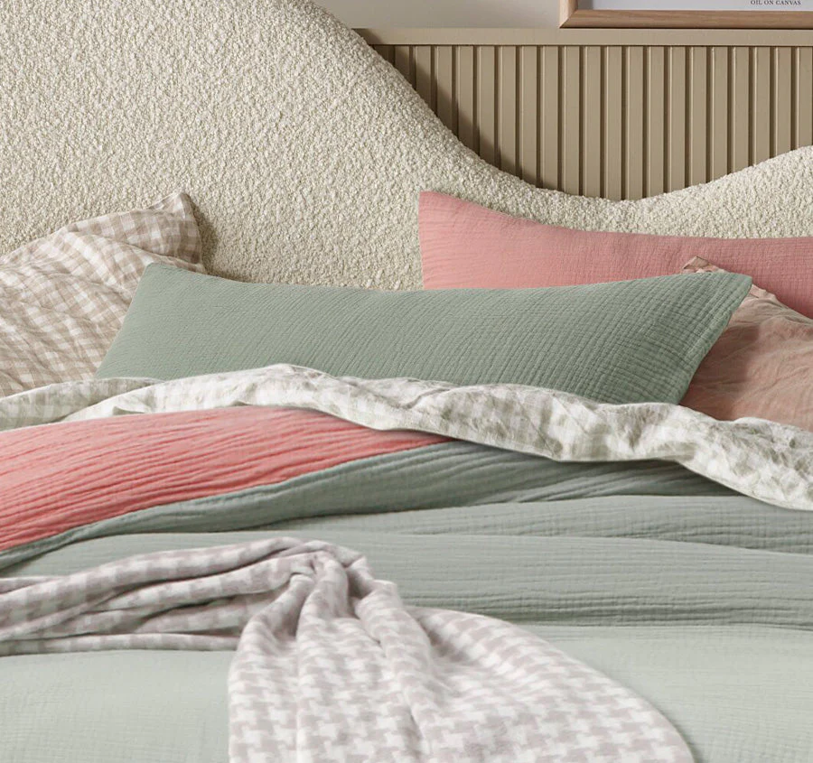 Hugo Reversible Quilt Cover Set Range Sage and Clay - Image 9