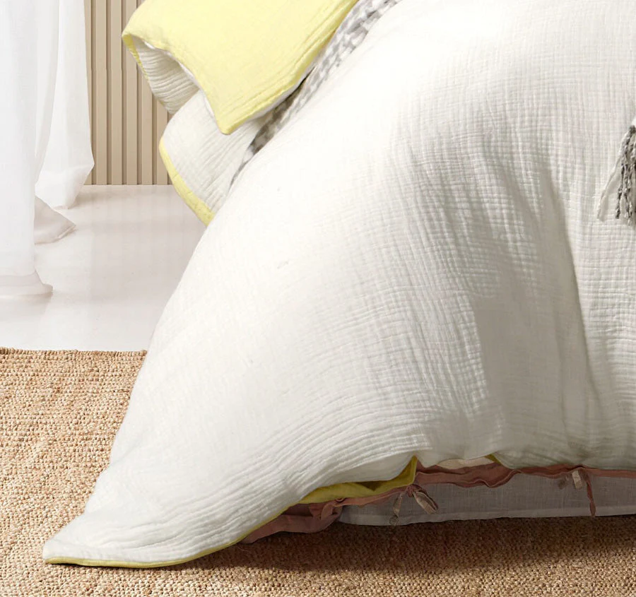Hugo Reversible Quilt Cover Set Range White and Butter - Image 5