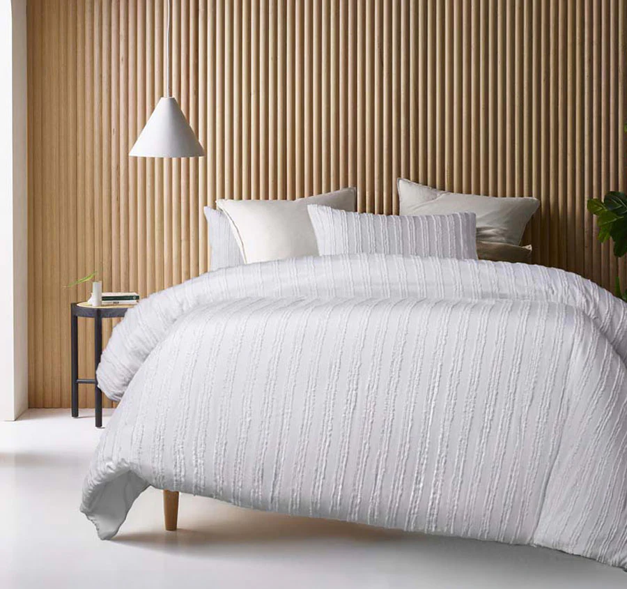 Reflections Quilt Cover Set Range White