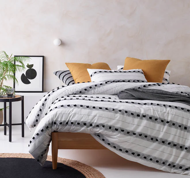 Serapian Quilt Cover Set Range Black and White