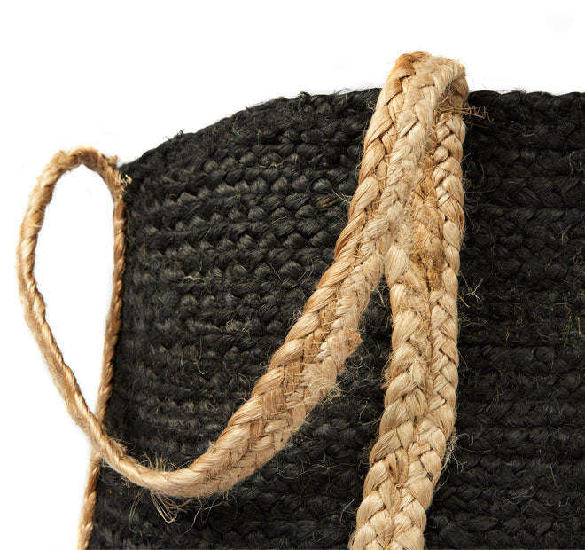 Tava Jute Basket with Handle Range Black - Image 2