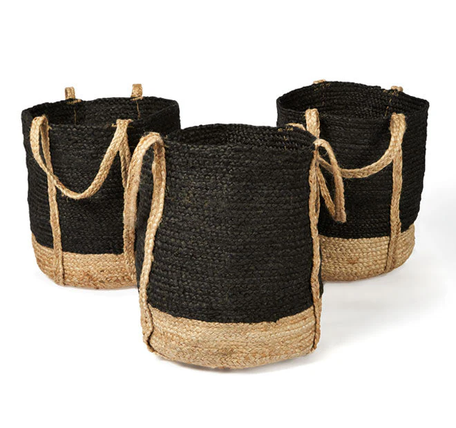 Tava Jute Basket with Handle Range Black - Image 5