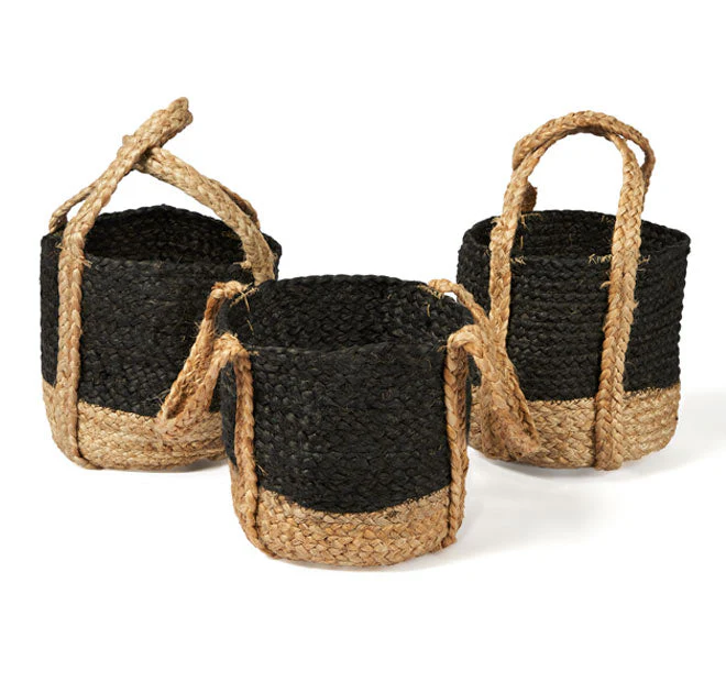 Tava Jute Basket with Handle Range Black - Image 8